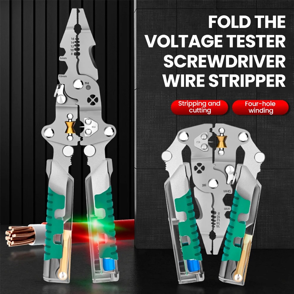 Automatic Wire Stripper Cutter - Alicate de descascamento de fio Foldalbe,