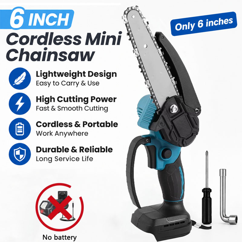 Mini Electric Chainsaw 6 Inch - Serra Elétrica Portátil de 6 Polegadas