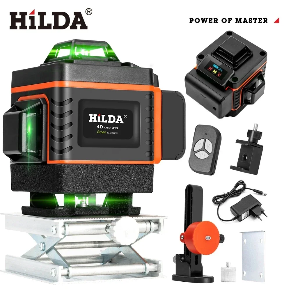 Hilda 16/12 linhas 4d laser ní - Laser Level 16 Lines 4D Green avaliação e preço