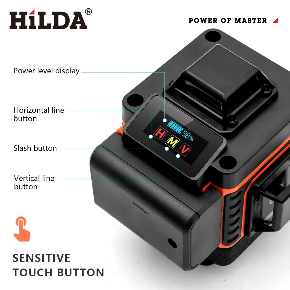 Hilda 16/12 linhas 4d laser ní - Laser Level 16 Lines 4D Green avaliação e preço