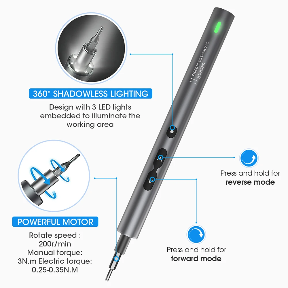 Conjunto de chave de fenda elé - Electric Screwdriver Rechargeable Usb avaliação e preço
