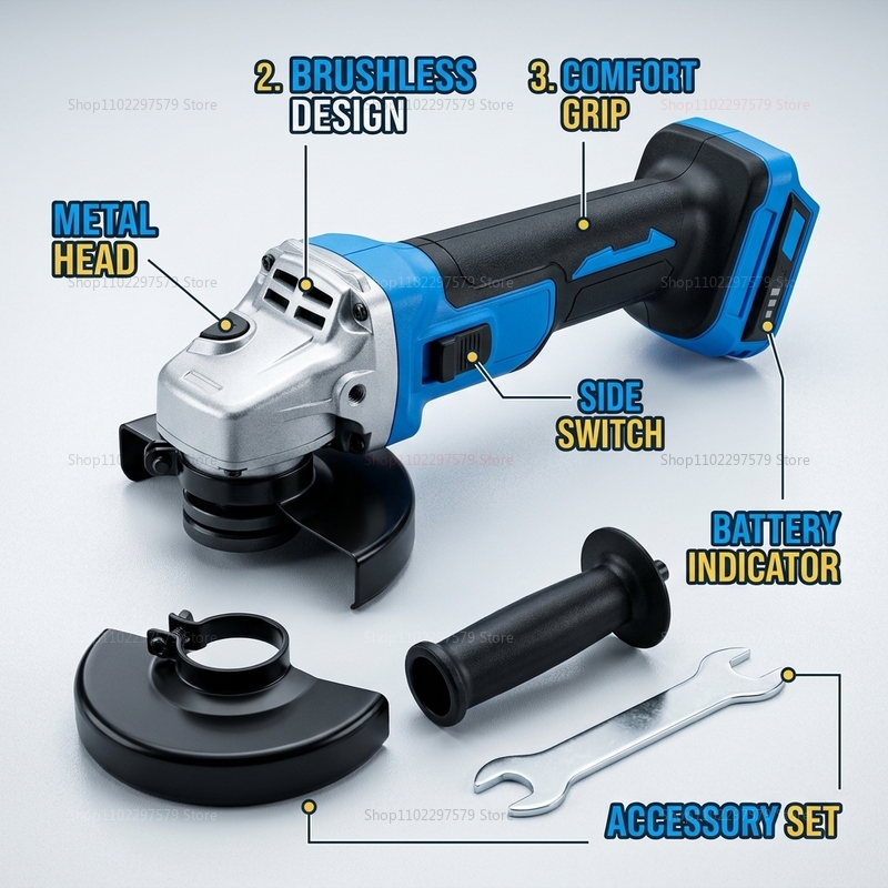 Esmerilhadeira angular sem fio - Brushless Angle Grinder Battery Powered avaliação e preço
